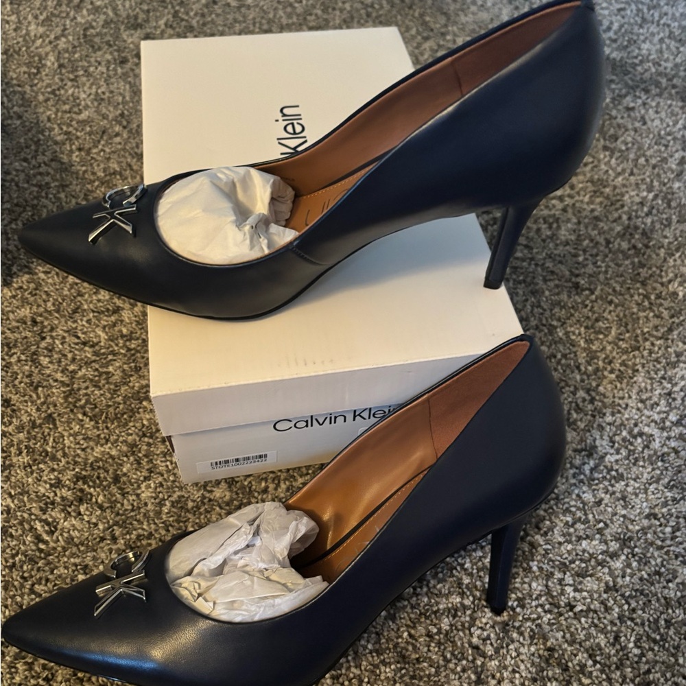 Calvin Klein Black High Heel Pumps Elegant Design